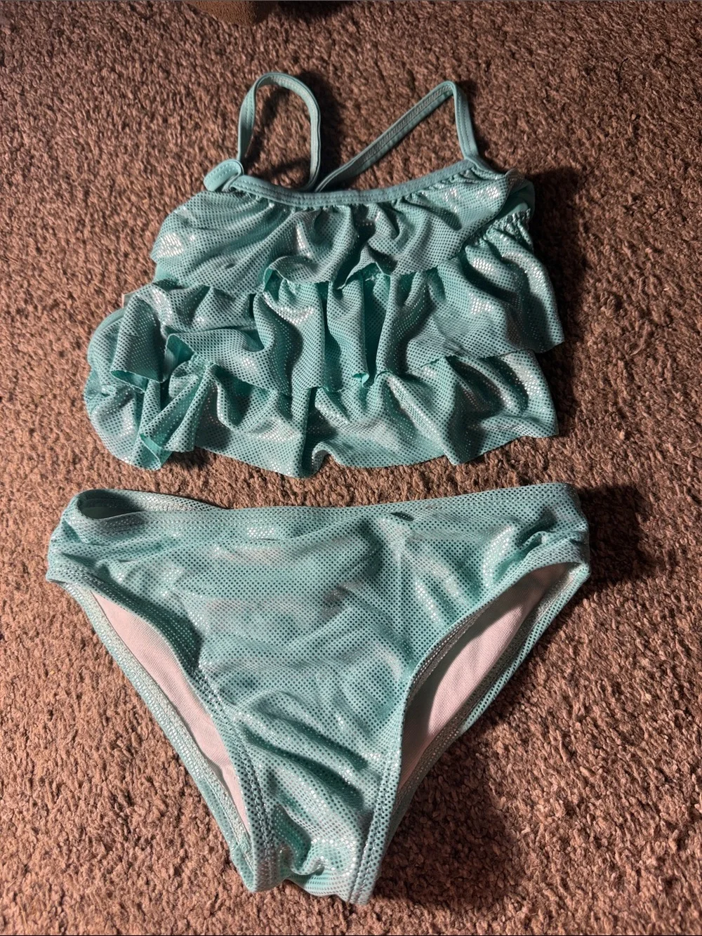 Mint Green Ruffle Two-Piece Swimsuit
